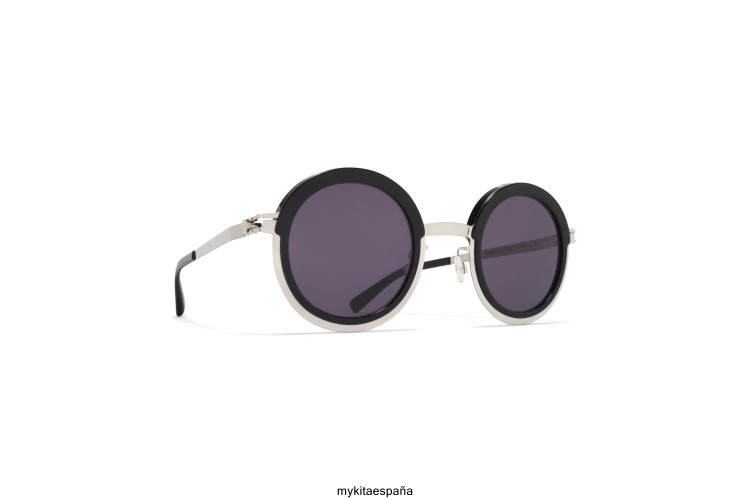 Filadelfia montura: a81 plata brillante/negro|lente: gris frío sólido acetato MYKITA ERT23189