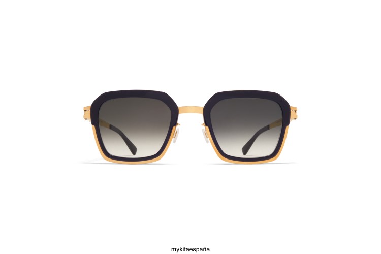 brumoso montura: a76-dorado brillante/índigo lechoso|lente: degradado negro crudo acetato MYKITA ERT23229