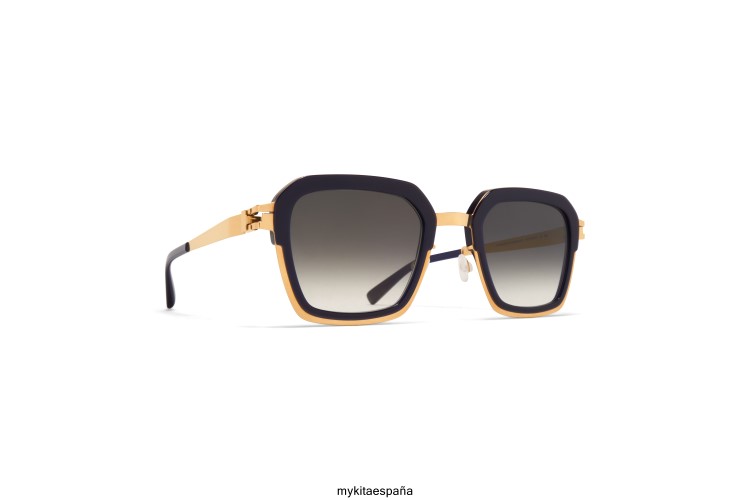 brumoso montura: a76-dorado brillante/índigo lechoso|lente: degradado negro crudo acetato MYKITA ERT23229