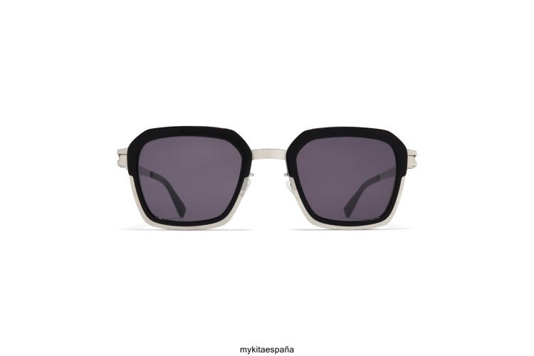 brumoso montura: a81 plata brillante/negro|lente: gris frío sólido acetato MYKITA ERT23231