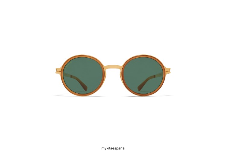 dayo montura: a56 dorado brillante/marrón oscuro|lente: polarizada verde pro 15 acetato MYKITA ERT23186