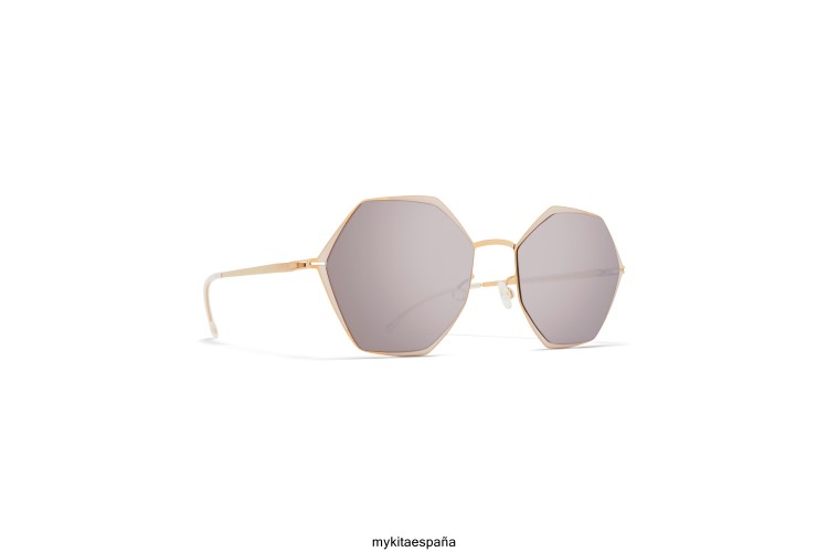 alessia montura: champagne gold/aurore|lente: violeta oscuro flash décadas MYKITA ERT23105