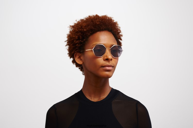alessia montura: champagne gold/aurore|lente: violeta oscuro flash décadas MYKITA ERT23105