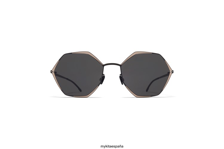 alessia montura: negro/arena|lente: gris oscuro sólido décadas MYKITA ERT23103