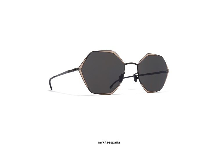alessia montura: negro/arena|lente: gris oscuro sólido décadas MYKITA ERT23103