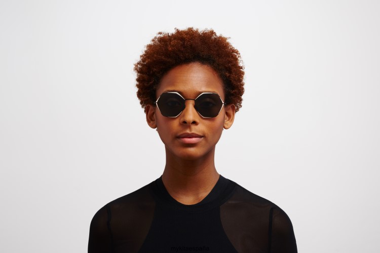 alessia montura: negro/arena|lente: gris oscuro sólido décadas MYKITA ERT23103