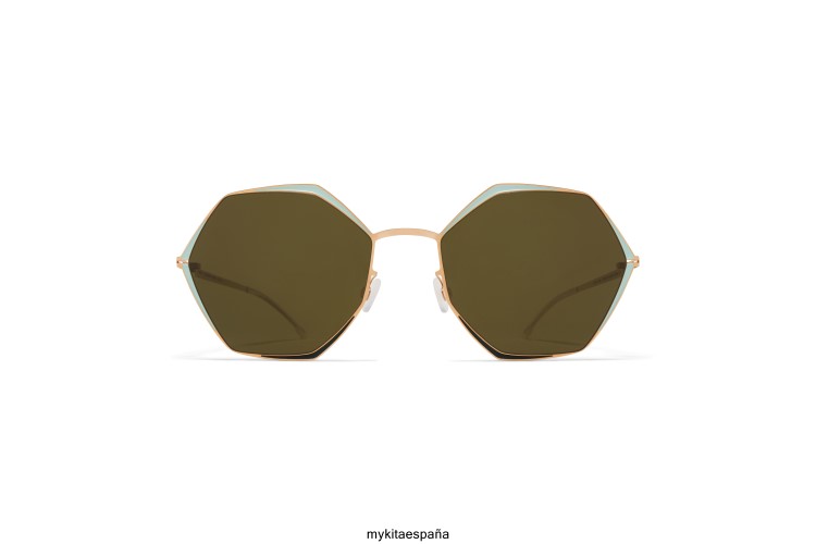 alessia montura: oro champán/verde/musgo|lente: crudo verde sólido décadas MYKITA ERT23107