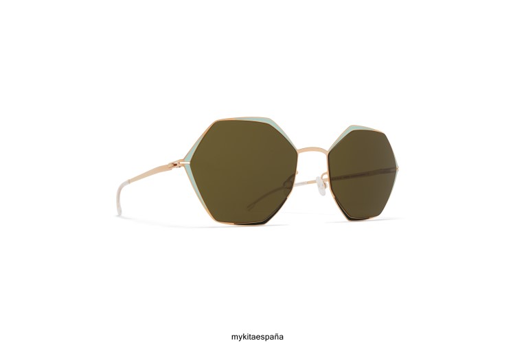 alessia montura: oro champán/verde/musgo|lente: crudo verde sólido décadas MYKITA ERT23107