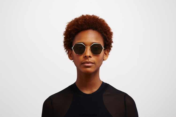 alessia montura: oro champán/verde/musgo|lente: crudo verde sólido décadas MYKITA ERT23107