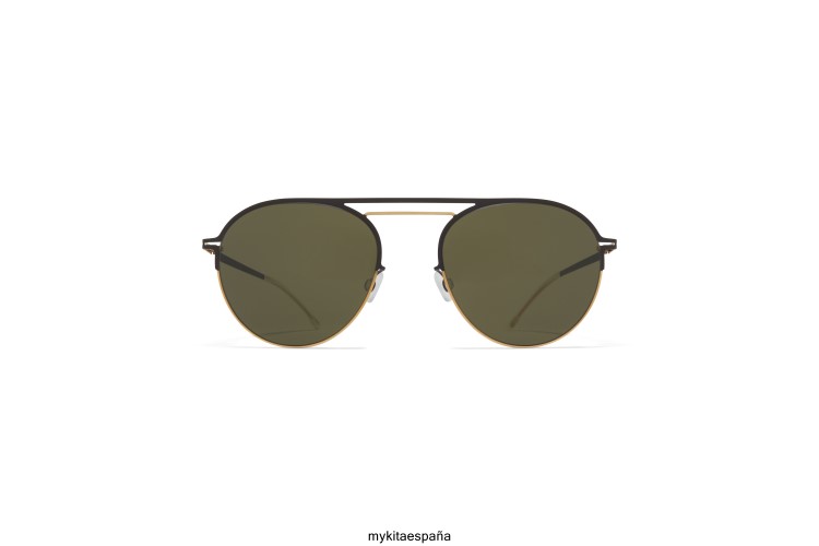 duane montura: dorado/marrón oscuro|lente: crudo verde sólido décadas MYKITA ERT2325