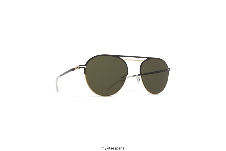 duane montura: dorado/marrón oscuro|lente: crudo verde sólido décadas MYKITA ERT2325