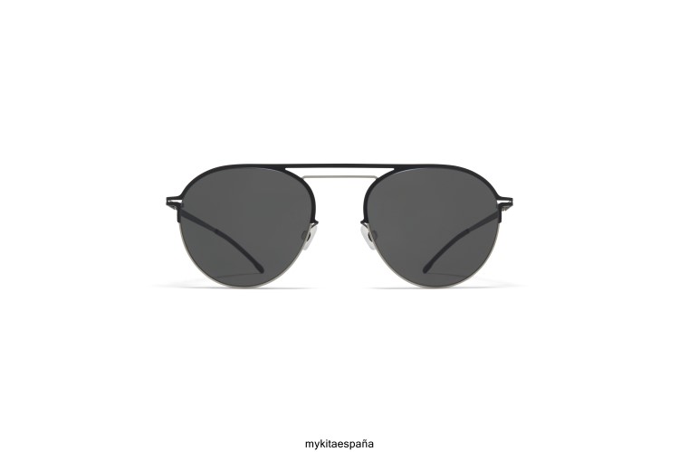 duane montura: plata mate/negro azabache|lente: gris oscuro sólido décadas MYKITA ERT2323