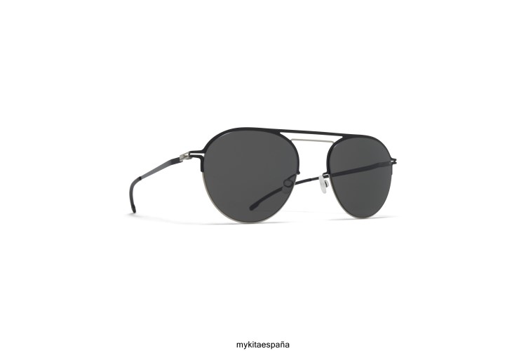 duane montura: plata mate/negro azabache|lente: gris oscuro sólido décadas MYKITA ERT2323
