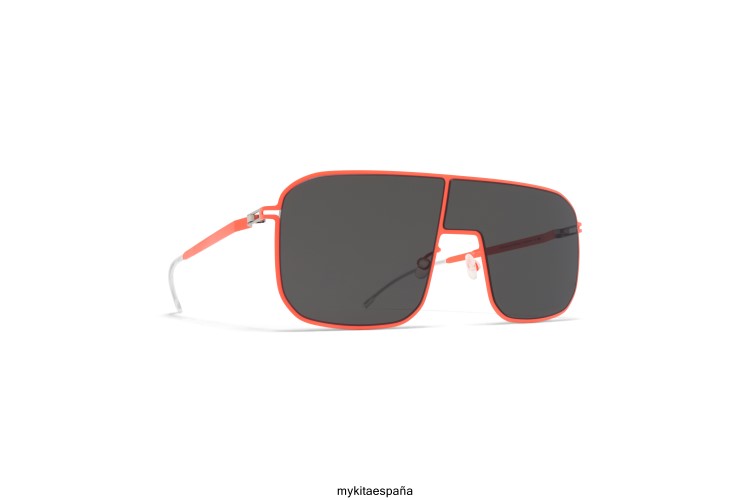 estudio12.2 montura: rojo neón|lente: escudo sólido gris oscuro estudio MYKITA ERT2338