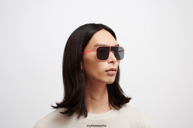 estudio12.2 montura: rojo neón|lente: escudo sólido gris oscuro estudio MYKITA ERT2338