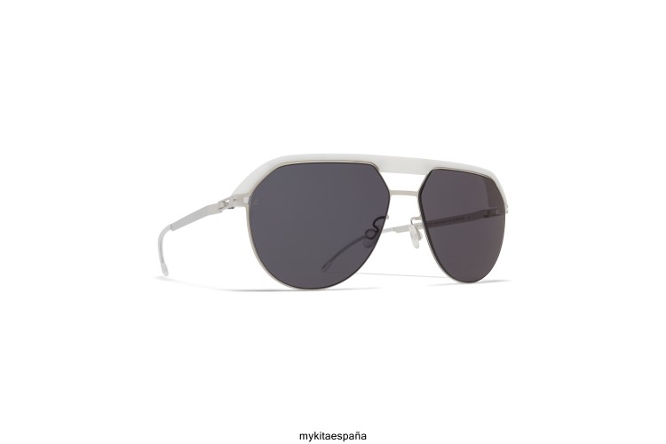 ml02 montura: mh52 blanco señal/plata brillante|lente: negro leica sólido leica MYKITA ERT2365