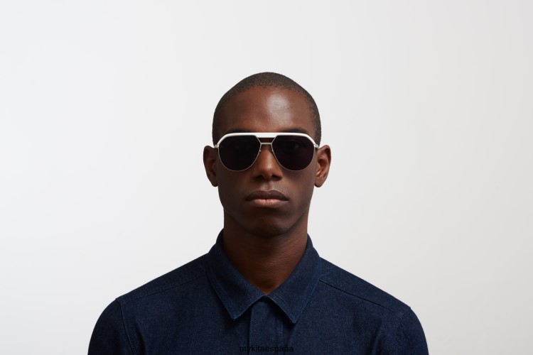 ml02 montura: mh52 blanco señal/plata brillante|lente: negro leica sólido leica MYKITA ERT2365