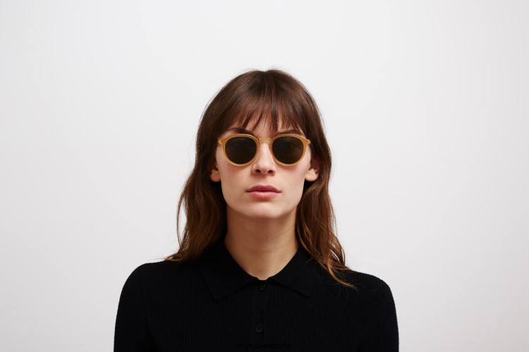 Paulson montura: a56 dorado brillante/marrón oscuro|lente: verde crudo sólido ligero MYKITA ERT23215