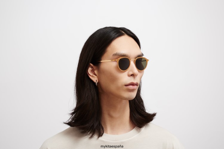Paulson montura: a56 dorado brillante/marrón oscuro|lente: verde crudo sólido ligero MYKITA ERT23215