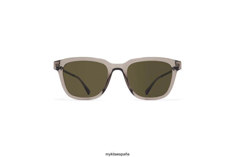 encina montura: c153 ceniza transparente/grafito|lente: verde crudo sólido ligero MYKITA ERT23117