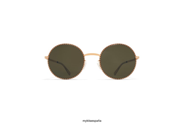 lale montura: oro champán/negro|lente: verde crudo sólido ligero MYKITA ERT23183