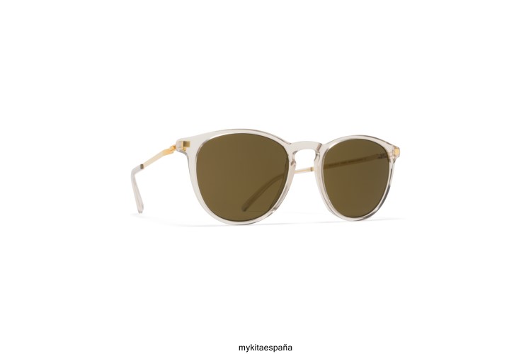 nukka montura: c1 champán/oro brillante|lente: marrón crudo sólido ligero MYKITA ERT23212