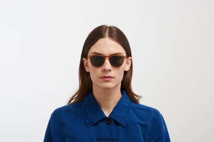 nukka montura: c23 ámbar oscuro/oro brillante|lente: verde oscuro sólido ligero MYKITA ERT23211