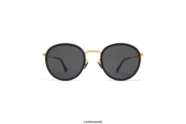 tuvá montura: a15 dorado brillante/negro|lente: gris oscuro sólido ligero MYKITA ERT23222