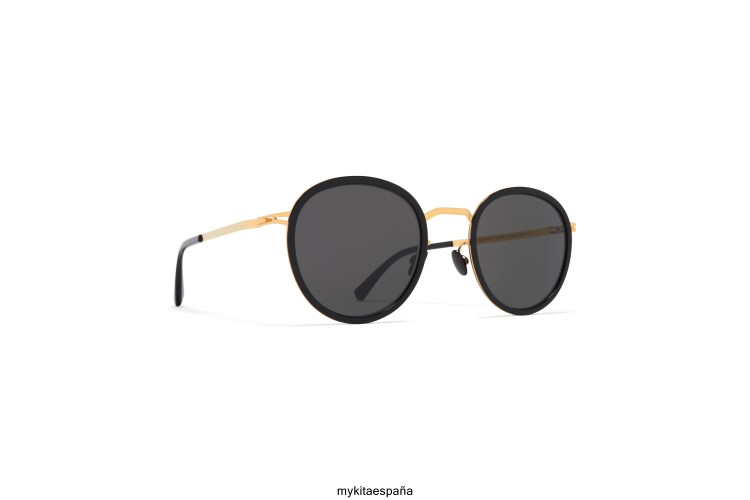 tuvá montura: a15 dorado brillante/negro|lente: gris oscuro sólido ligero MYKITA ERT23222