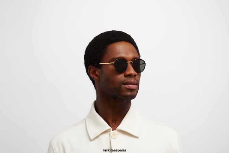 tuvá montura: a15 dorado brillante/negro|lente: gris oscuro sólido ligero MYKITA ERT23222