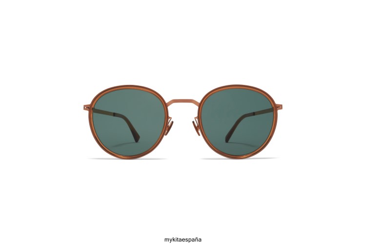 tuvá montura: a40 cobre brillo/topacio|lente: verde oscuro solido ligero MYKITA ERT23224