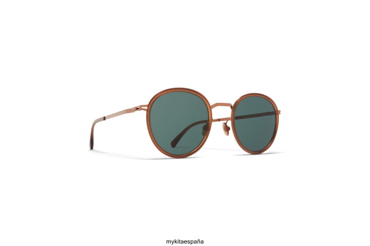 tuvá montura: a40 cobre brillo/topacio|lente: verde oscuro solido ligero MYKITA ERT23224