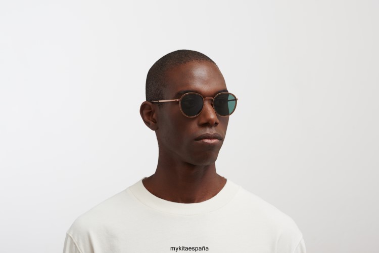 tuvá montura: a40 cobre brillo/topacio|lente: verde oscuro solido ligero MYKITA ERT23224