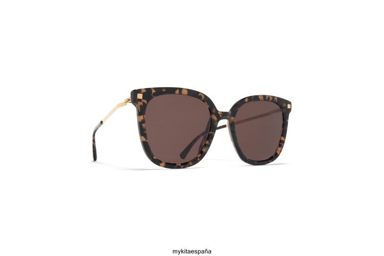 viska montura: c22 antigua/champagne gold|lente: marrón solido ligero MYKITA ERT23129