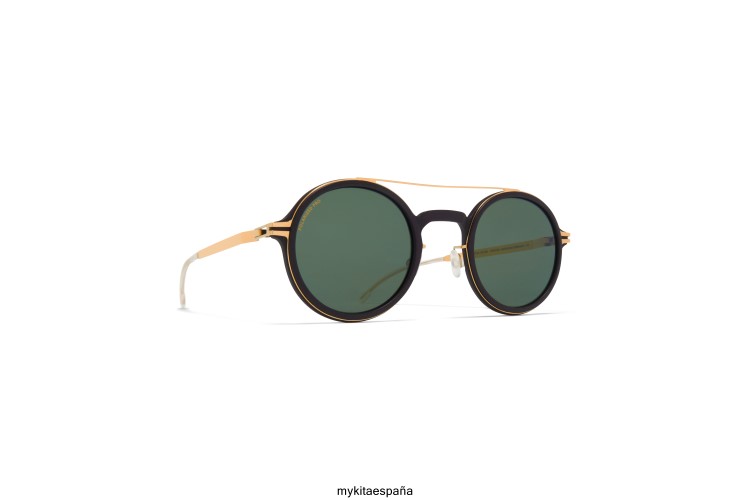 cicuta montura: mh7 pitch black/glossy gold|lente: polarized pro green 15 milón MYKITA ERT2349
