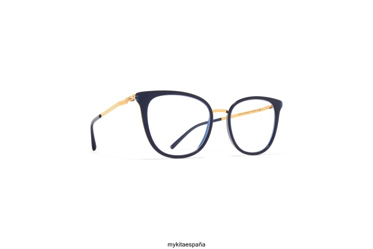 anika montura: a76-oro brillante/índigo lechoso ligero MYKITA ERT23769